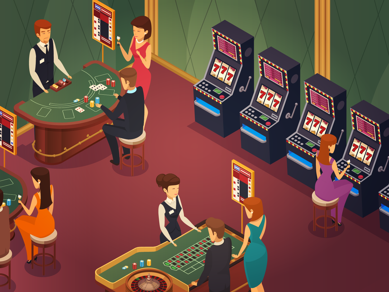 People gambling at a casino