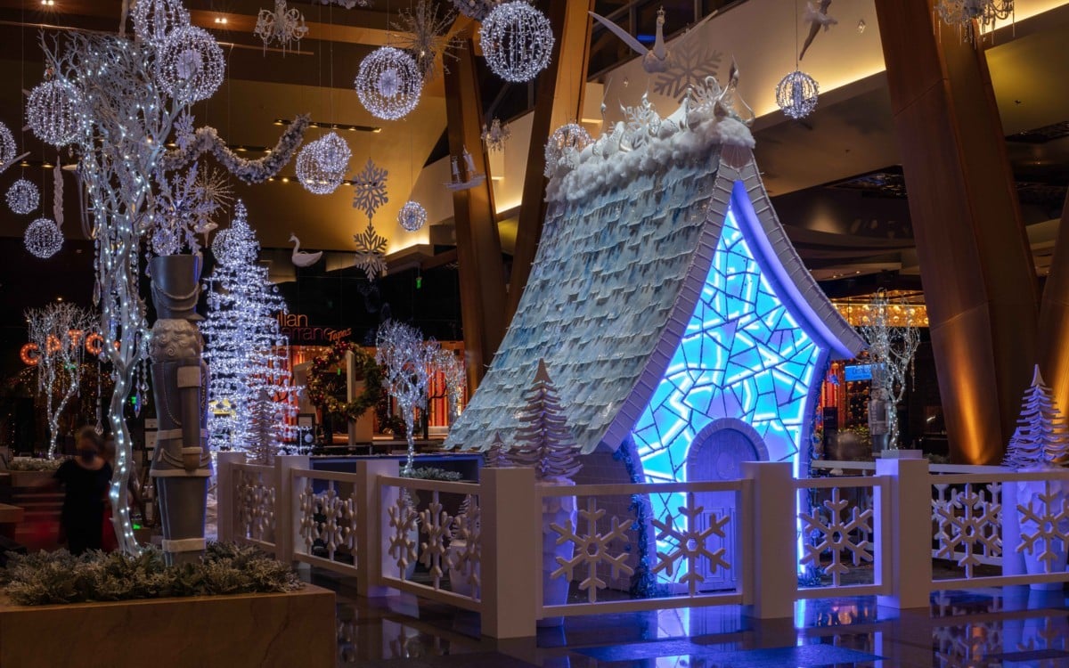 Aria Christmas display is made entirely of edible treats. (Image: MGM Resorts)